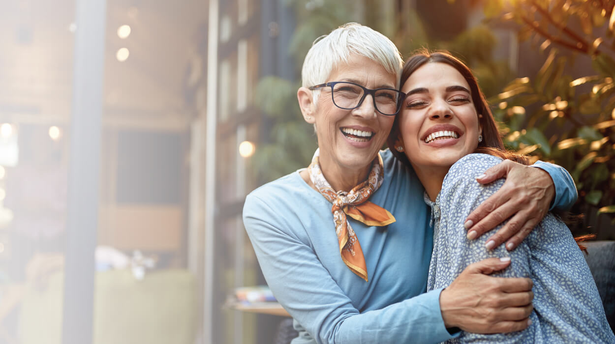 Employee with senior woman