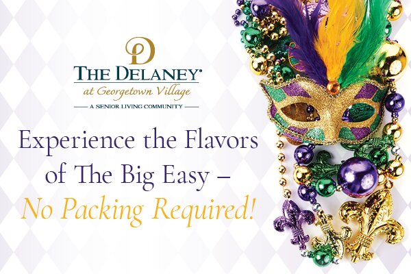 Mardi Gras dinner celebration flyer